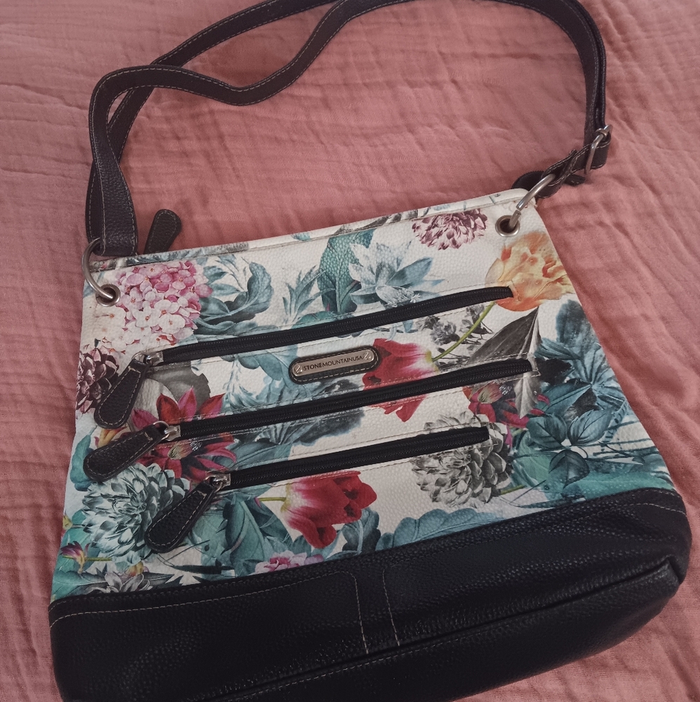 Stone Moutain Leather Floral Crossbody Bag